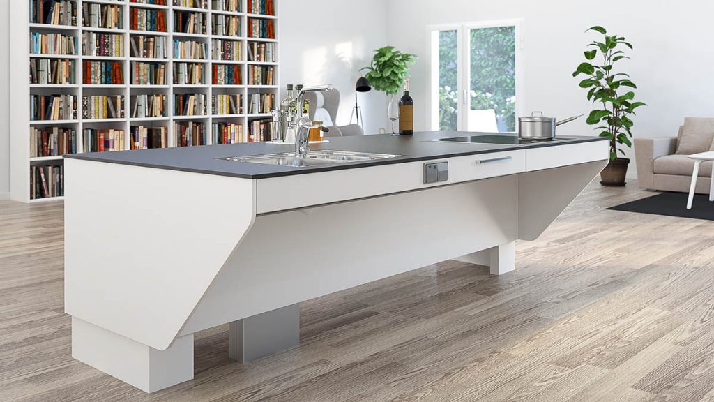 Floor Mounted Height Adjustable Island/Kitchen Bench Lift-Electric ...